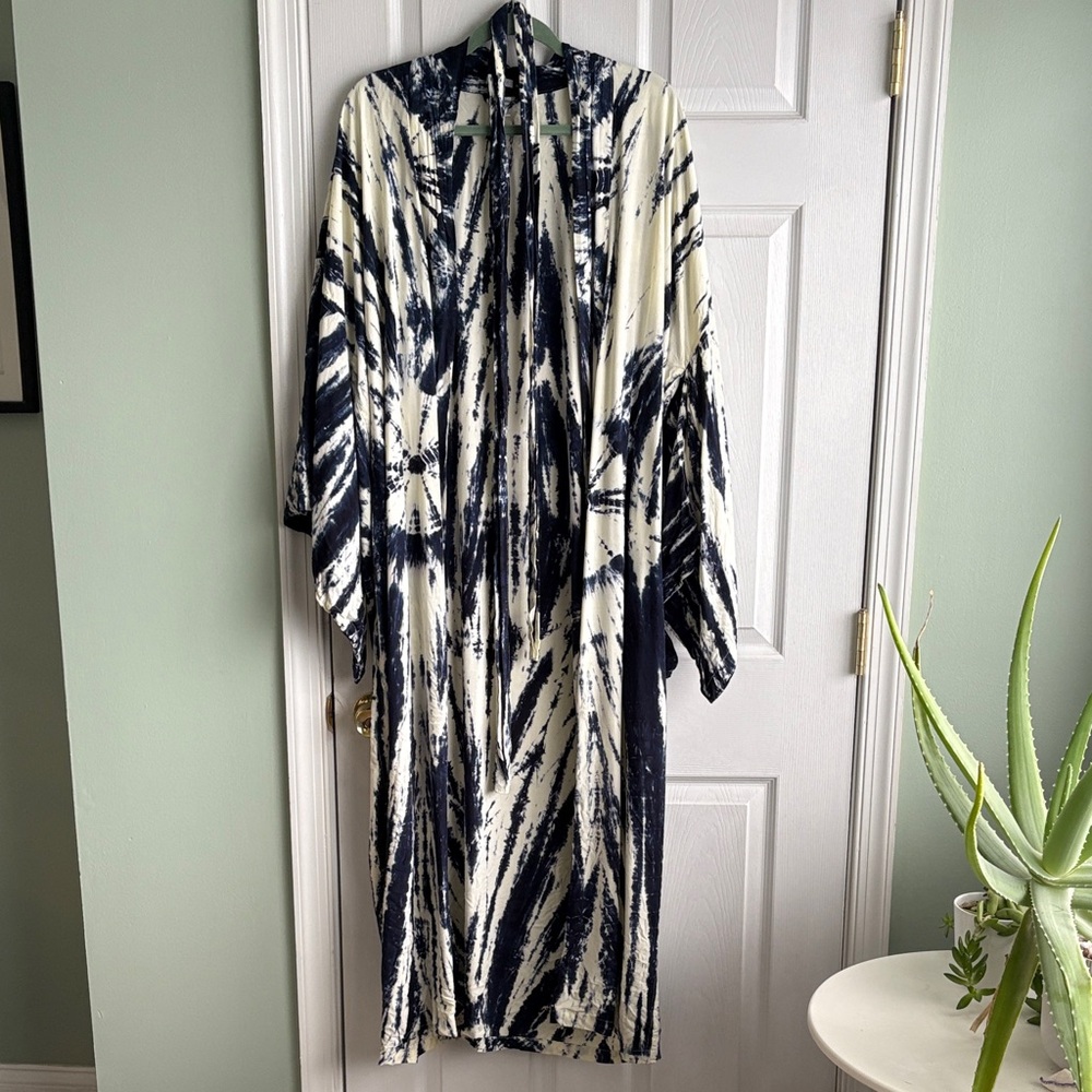 Indigo Batik Tie-Dye Robe